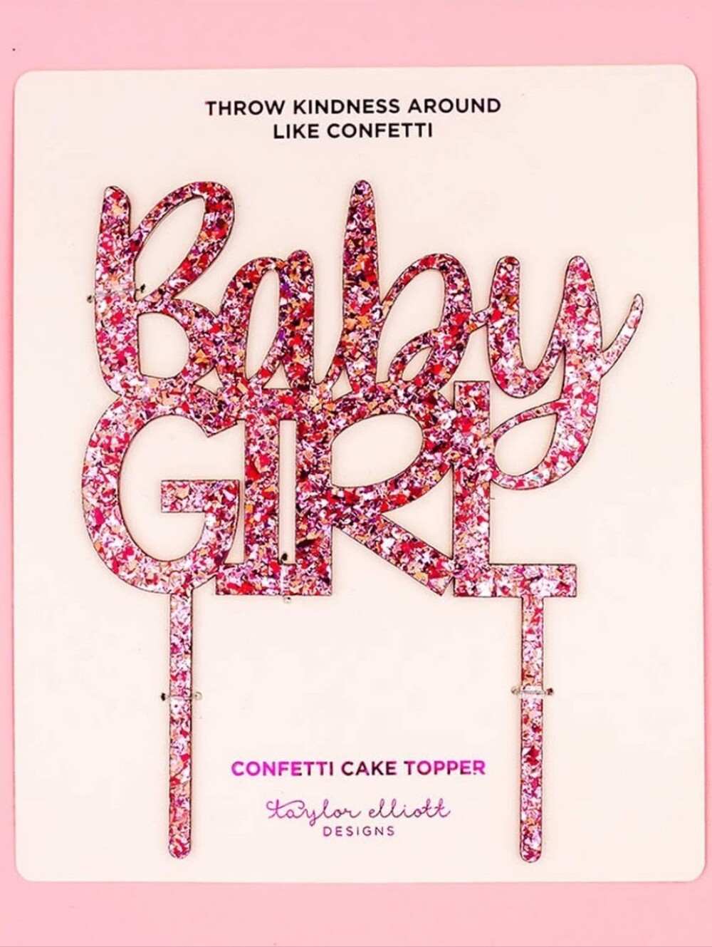 NWT Confetti "Baby Girl" Cake Topper